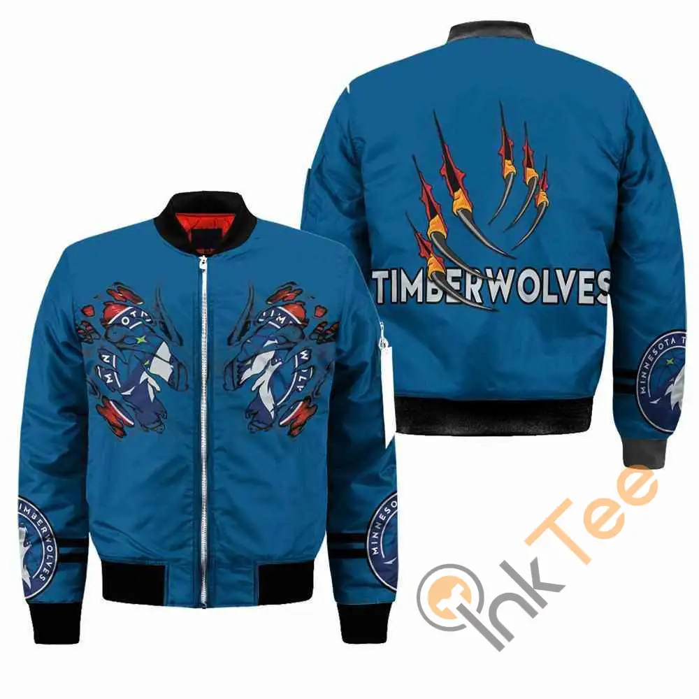 Minnesota Timberwolves NBA Claws  Apparel Best Christmas Gift For Fans Bomber Jacket