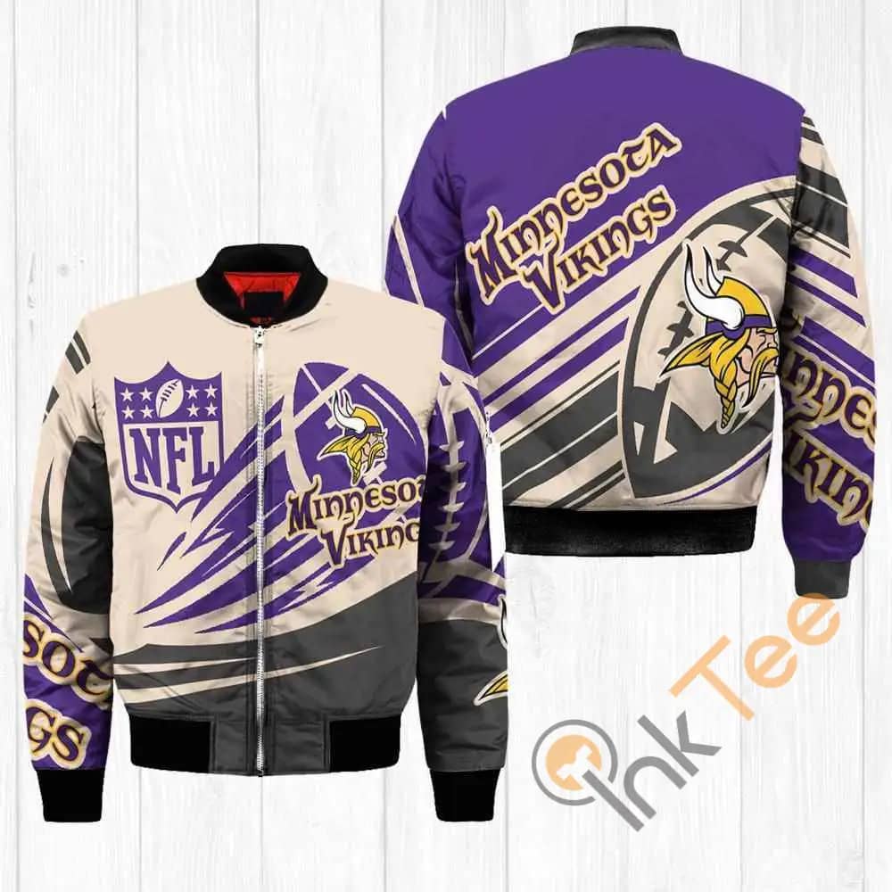 Minnesota Vikings NFL Balls  Apparel Best Christmas Gift For Fans Bomber Jacket
