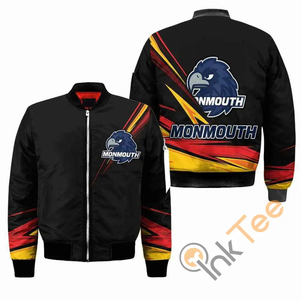 Monmouth Hawks Ncaa Black  Apparel Best Christmas Gift For Fans Bomber Jacket