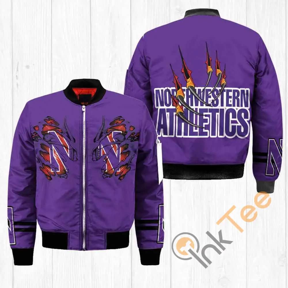 Northwestern Wildcats Ncaa Claws  Apparel Best Christmas Gift For Fans Bomber Jacket