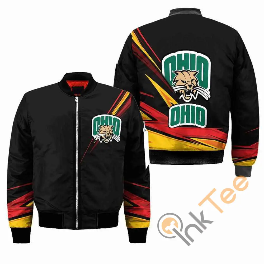 Ohio Bobcats Ncaa Black  Apparel Best Christmas Gift For Fans Bomber Jacket