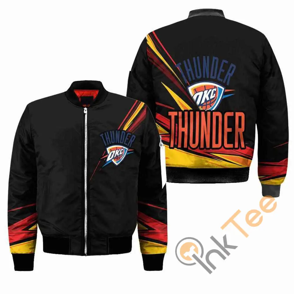 Oklahoma City Thunder Nba Black  Apparel Best Christmas Gift For Fans Bomber Jacket