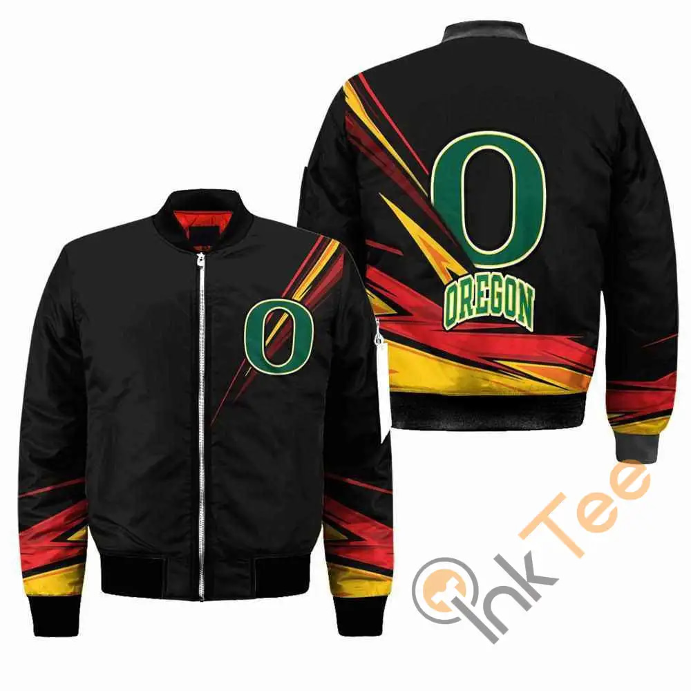 Oregon Ducks Ncaa Black  Apparel Best Christmas Gift For Fans Bomber Jacket