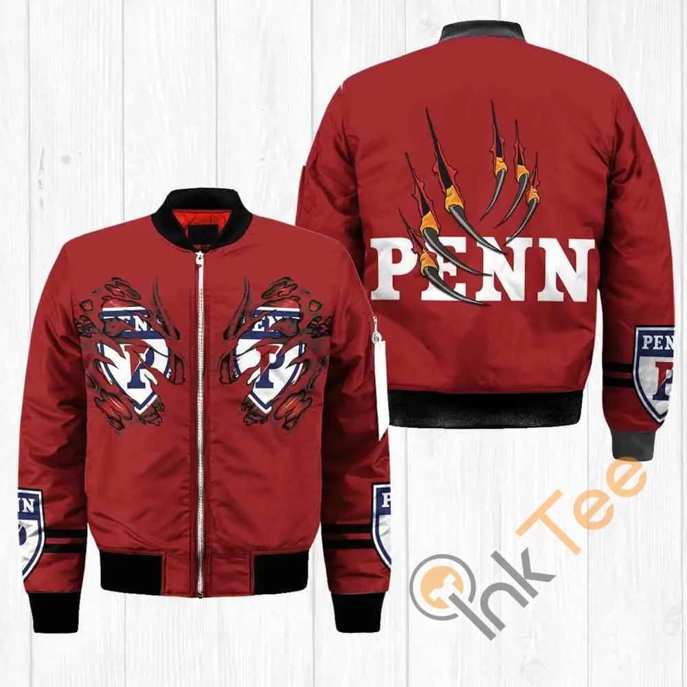 Penn Quakers NCAA Claws  Apparel Best Christmas Gift For Fans Bomber Jacket