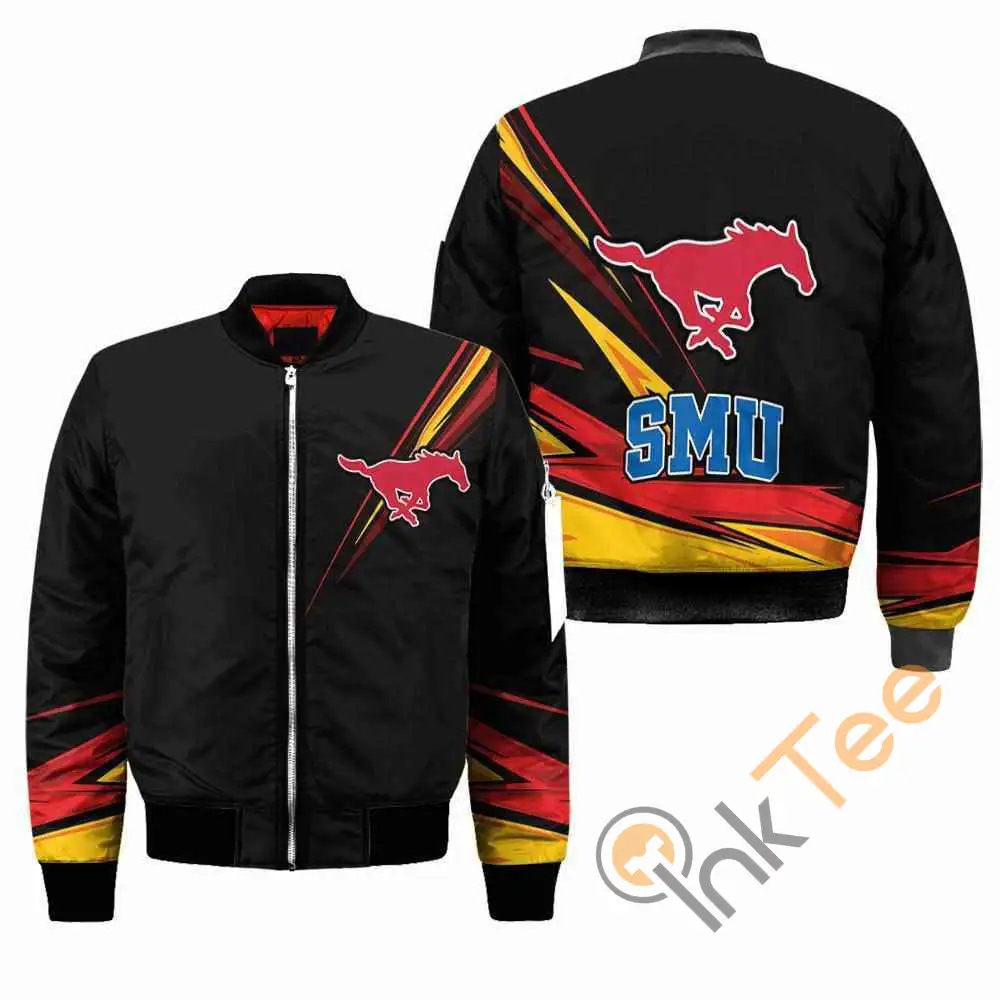 SMU Mustang NCAA Black  Apparel Best Christmas Gift For Fans Bomber Jacket