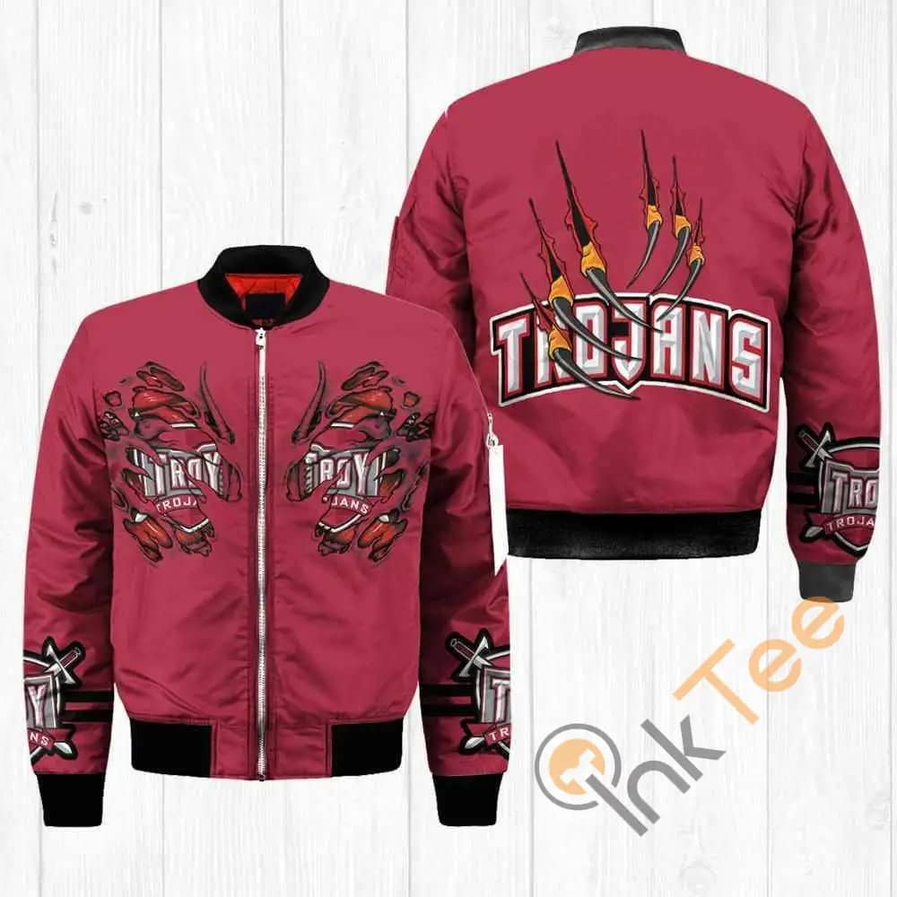 Troy Trojans Ncaa Claws  Apparel Best Christmas Gift For Fans Bomber Jacket