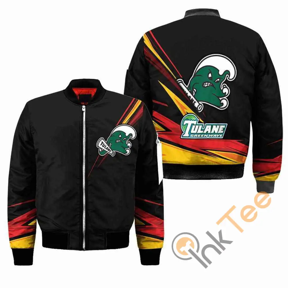 Tulane Green Wave NCAA Black  Apparel Best Christmas Gift For Fans Bomber Jacket