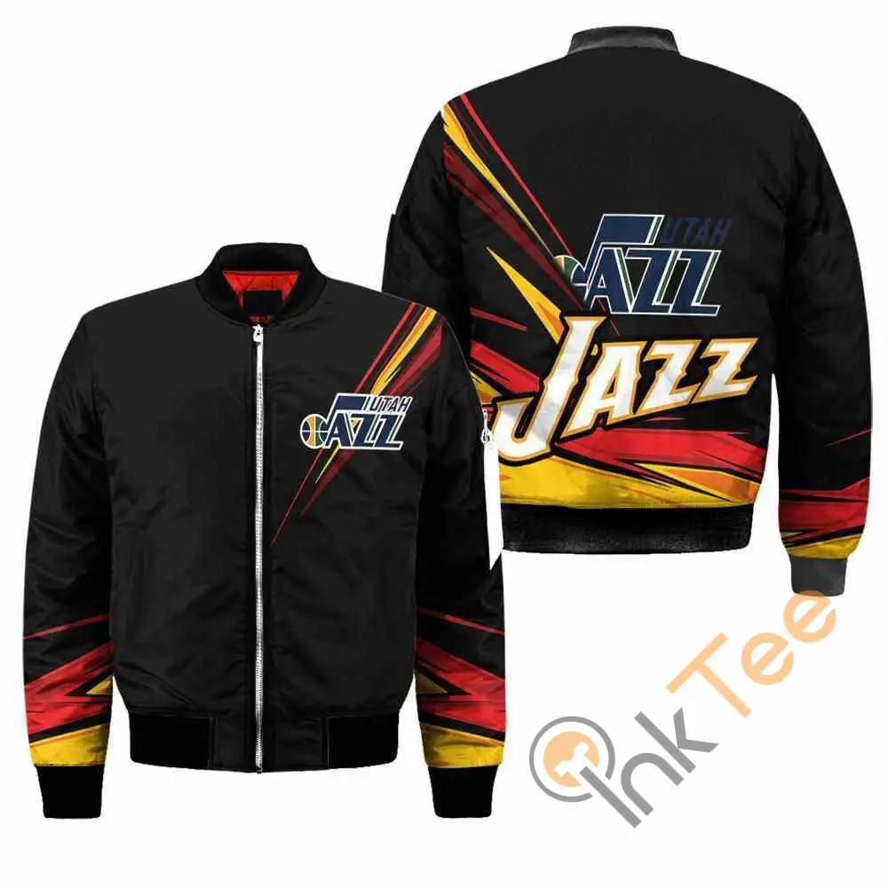 Utah Jazz Nba Black  Apparel Best Christmas Gift For Fans Bomber Jacket