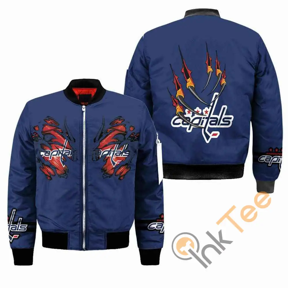 Washington Capitals Nhl Claws  Apparel Best Christmas Gift For Fans Bomber Jacket