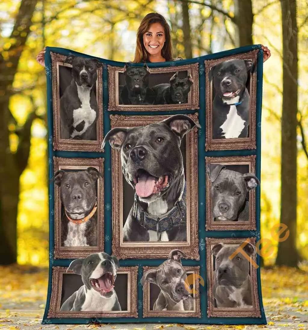 3D Pitbull Funny Pit Bull Dog Lover Gifts Ultra Soft Cozy Plush Fleece Blanket