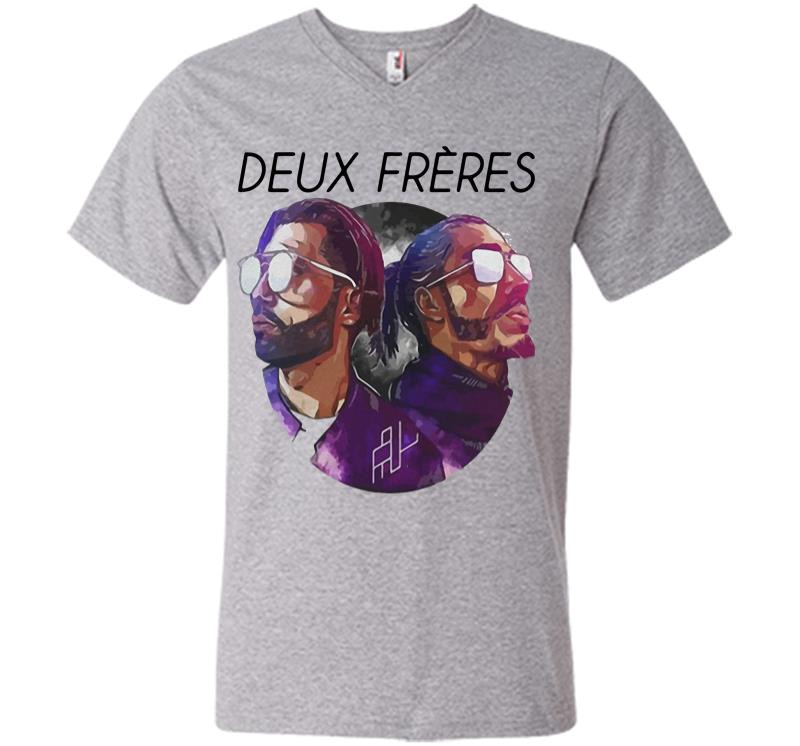 Inktee Store - Deux Freres V-Neck T-Shirt Image