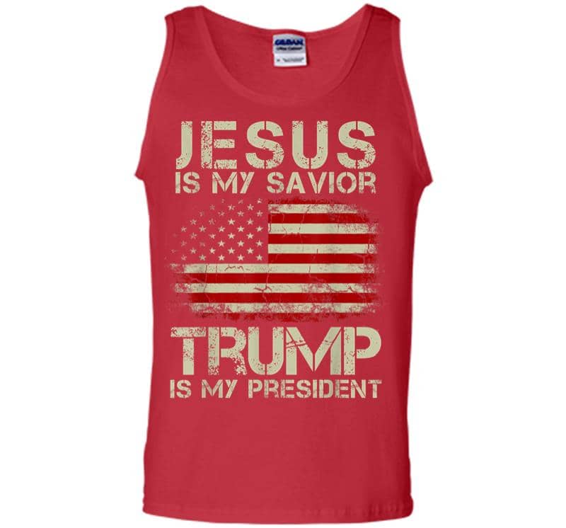 Inktee Store - Jesus Is My Savior Trump Is My President Men Tank Top Image