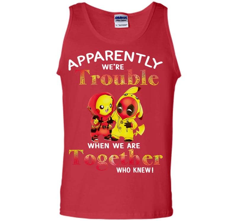 Inktee Store - Pikachu And Deadpool Apparently We'Re Who Knew Men Tank Top Image