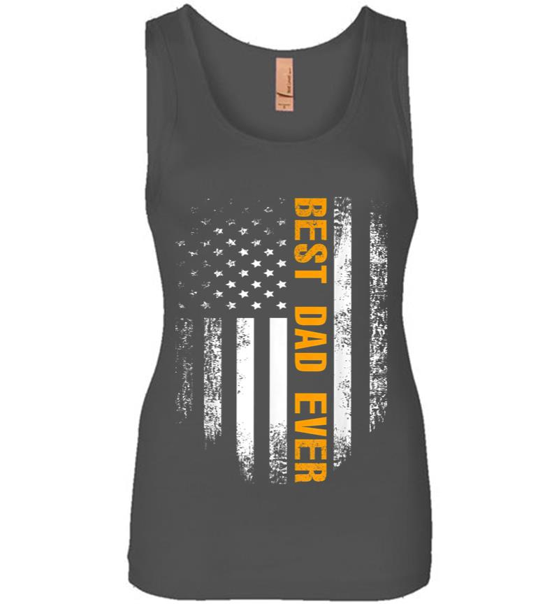 Inktee Store - Vintage Best Dad Ever American Flag Fathers Day Gift Women Jersey Tank Top Image