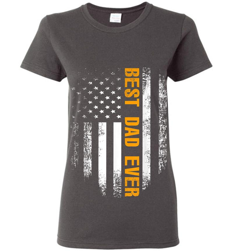 Inktee Store - Vintage Best Dad Ever American Flag Fathers Day Gift Women T-Shirt Image