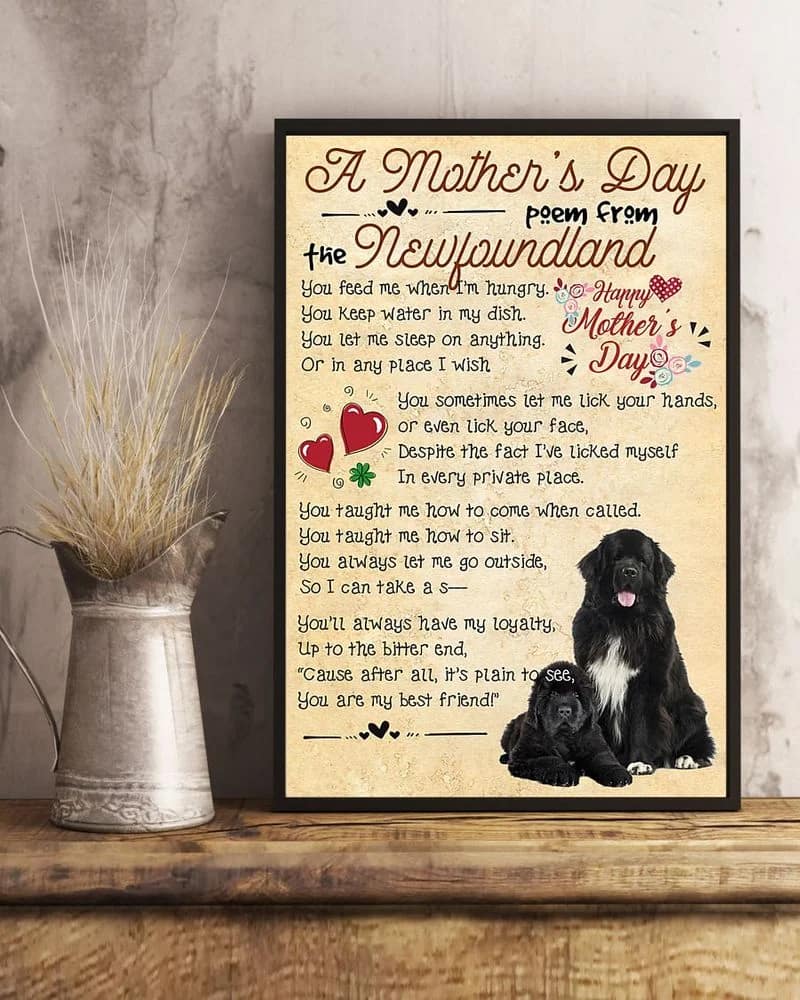 A Mother'S Day Poem From The Newfoundland Unframed , Wrapped Canvas Wall Decor - Frame Not Include Poster