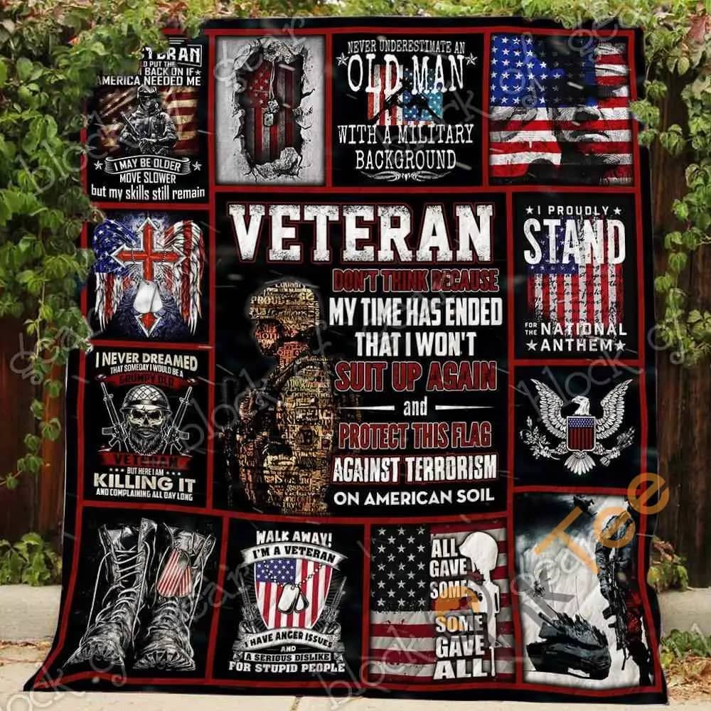 American Proud Veteran  Blanket KC1707 Quilt