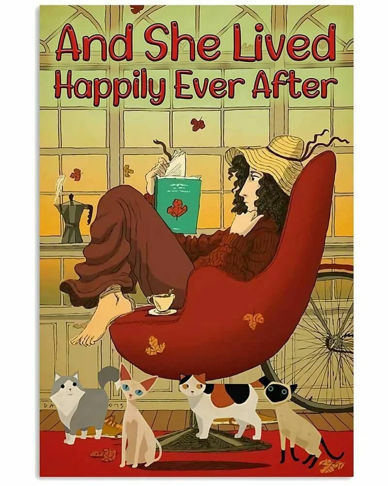And She Lived Happily Vertical  Wall Decor  (no Frame) Poster