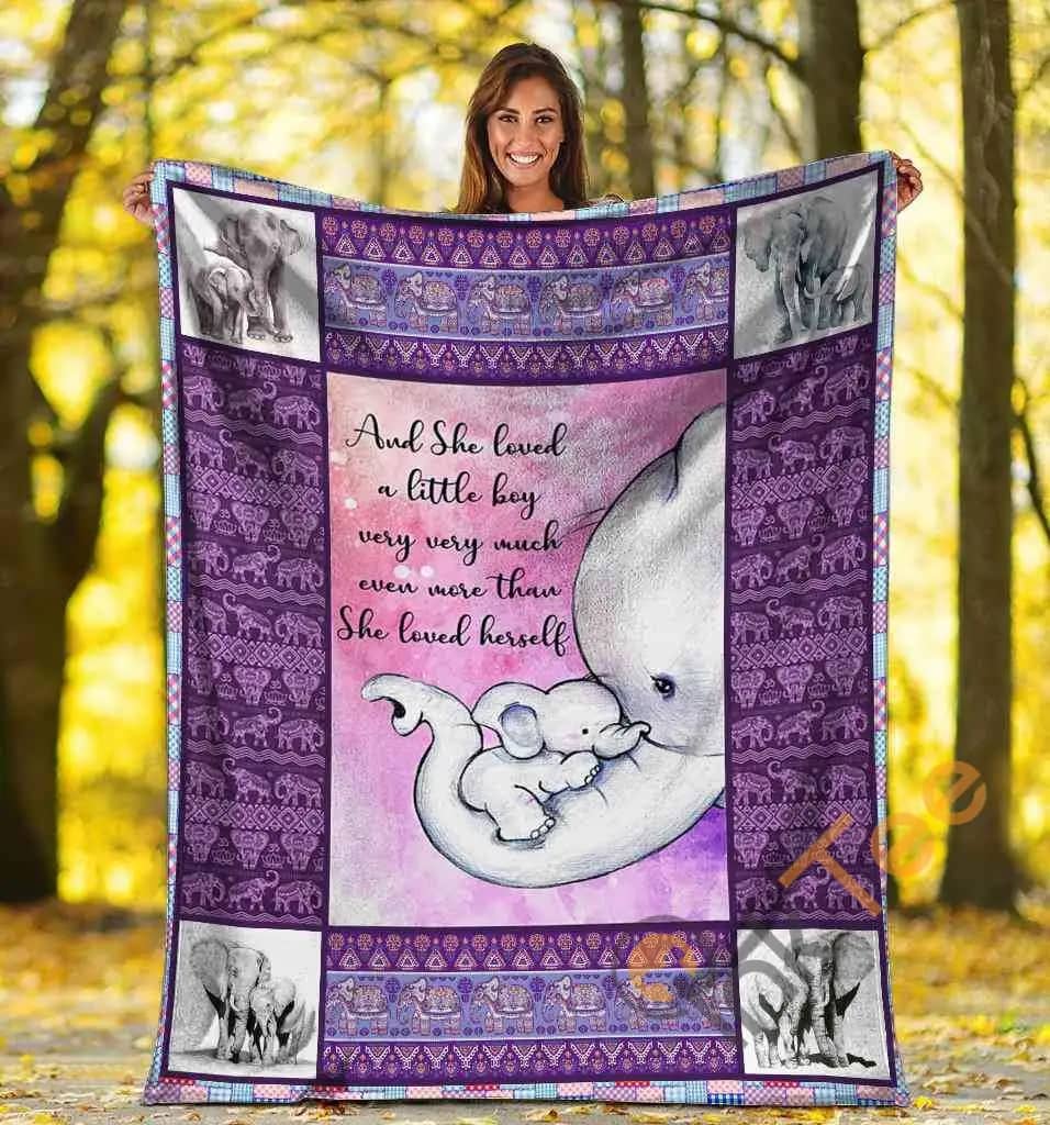And She Loved A Little Boy Very Very Much Elephant Mom Ultra Soft Cozy Plush Fleece Blanket
