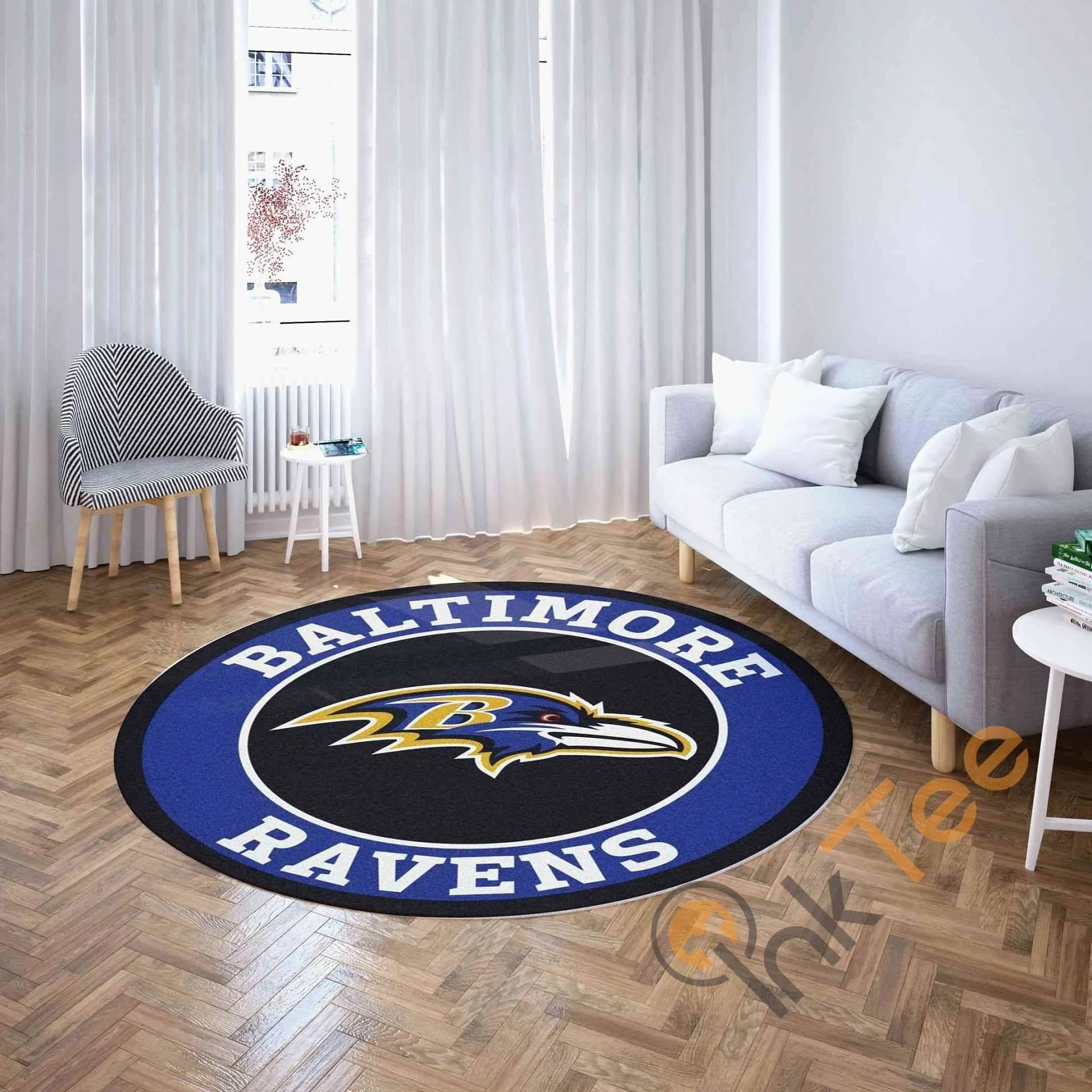 Baltimore Ravens Round Carpet  Nfl Football Amazon Best Seller Sku 1595 Rug