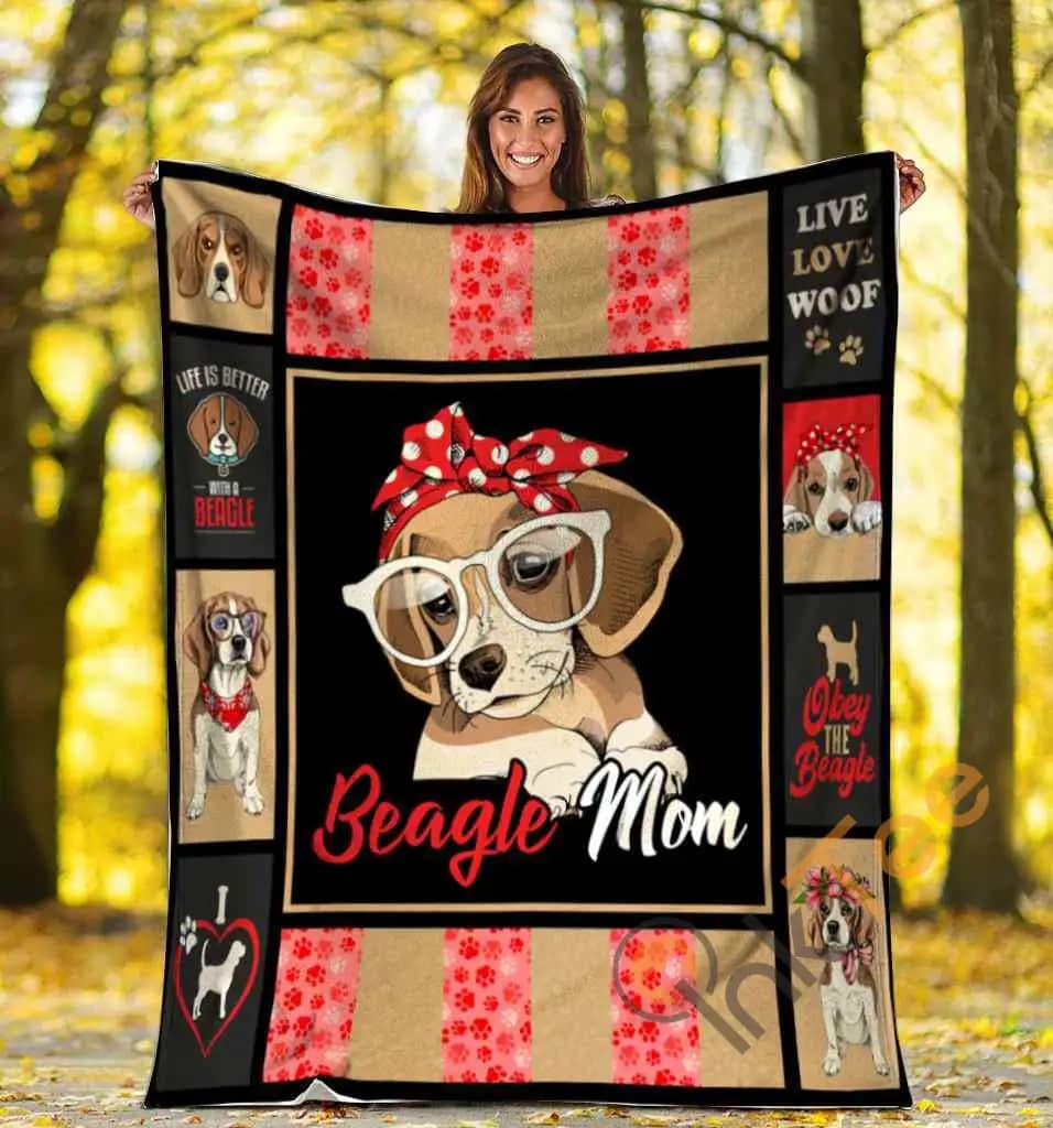 Beagle Mom Beagle Dog Glasses Red Dot Bandana Beagle Dogs Lovers-mothers Day Gift Ultra Soft Cozy Plush Fleece Blanket