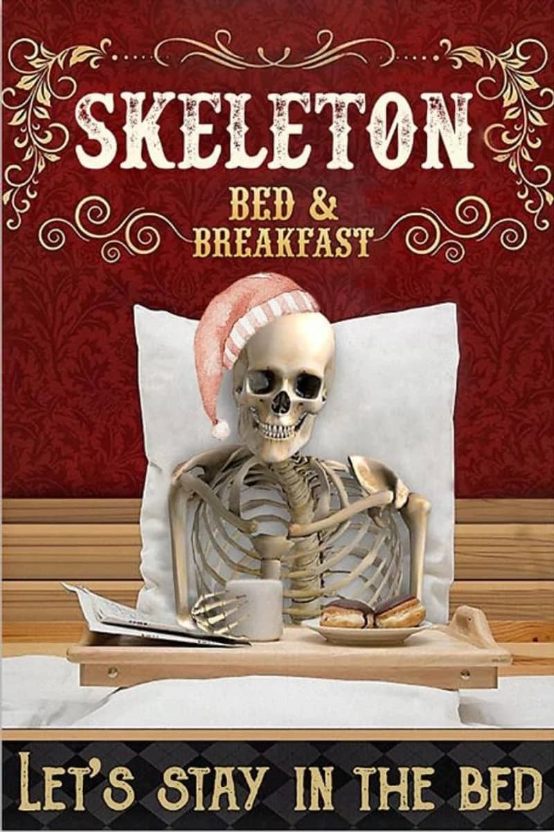 Bedroom Skeleton Bed And Breskfast Co Bath Soap Unframed / Wrapped Canvas Wall Decor Poster