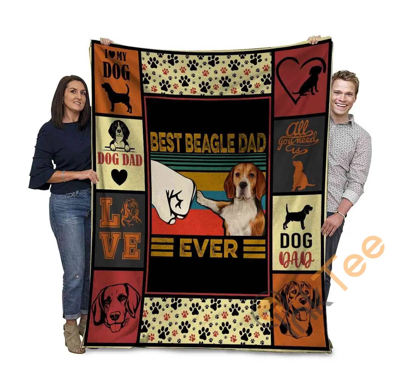 Best Beagle Dad Ever Beagle Dog Bump Fit Ultra Soft Cozy Plush Fleece Blanket