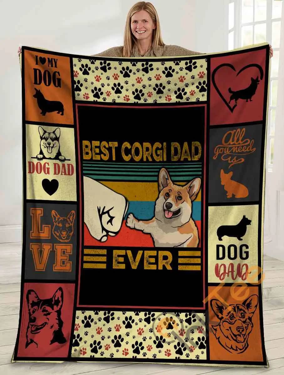 Best Corgi Dad Ever Corgi Dog Paw Bump Fit Ultra Soft Cozy Plush Fleece Blanket