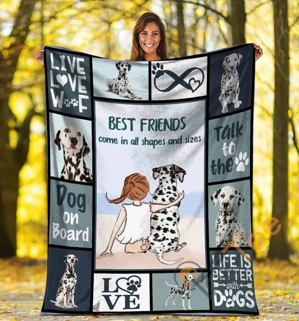 Best Friends Come In All Shapes And Sizes Dalmatian Dog Ultra Soft Cozy Plush Fleece Blanket
