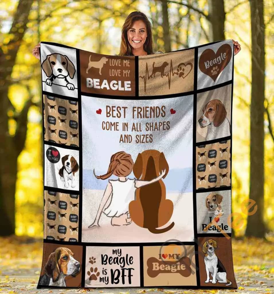 Best Friends Comes In All Shapes And Sizes Beagle Dog Ultra Soft Cozy Plush Fleece Blanket
