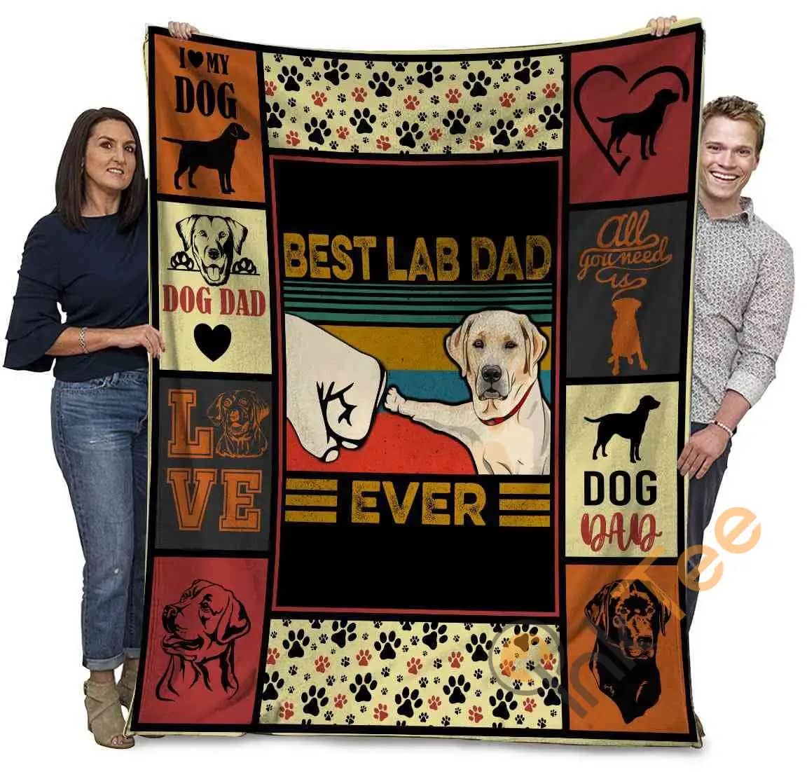 Best Lab Dad Ever Labrador Retriever Dog Paw Bump Fit Ultra Soft Cozy Plush Fleece Blanket