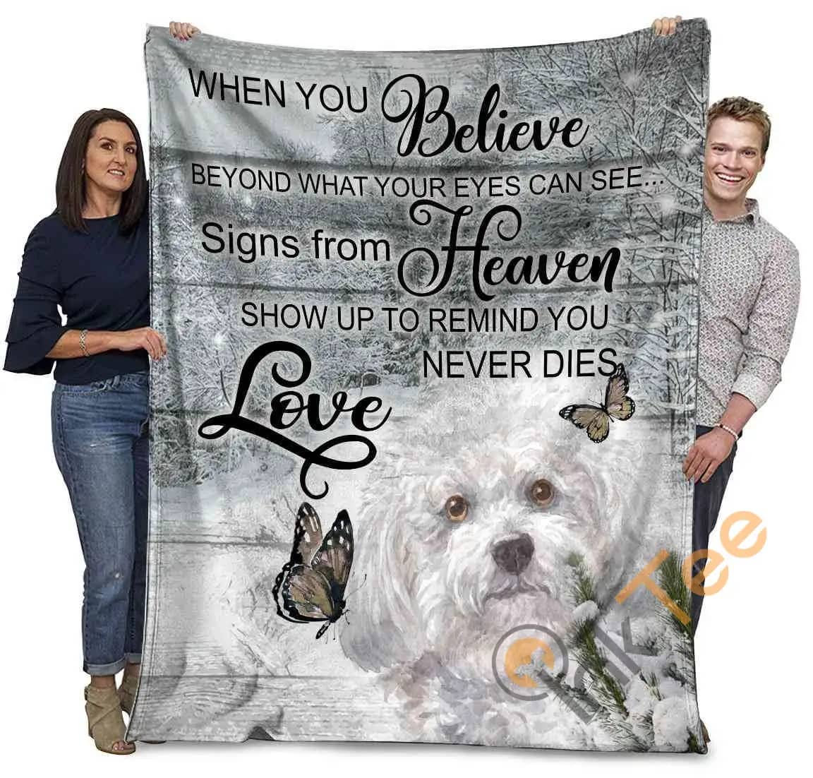 Bichon Frise Dog When You Belive Beyond What Your Eyes Can See Ultra Soft Cozy Plush Fleece Blanket