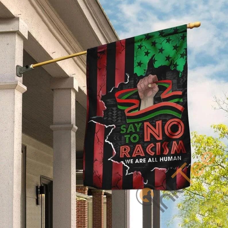 Black Lives Matter African American Say No To Racism We The Human Is Illegal Blackout Sku 0190 House Flag