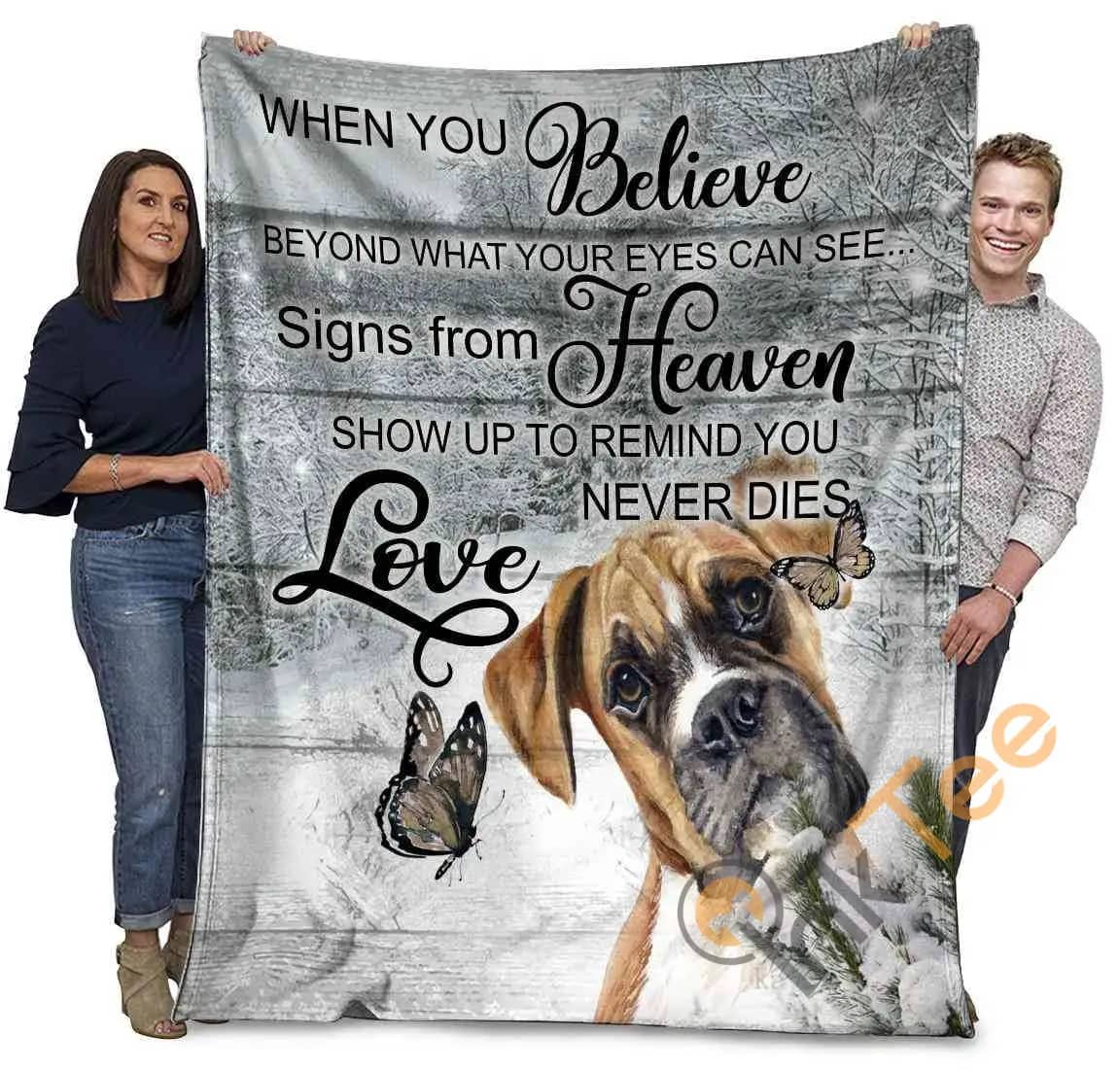 Boxer Dog When You Belive Beyond What Your Eyes Can See Ultra Soft Cozy Plush Fleece Blanket