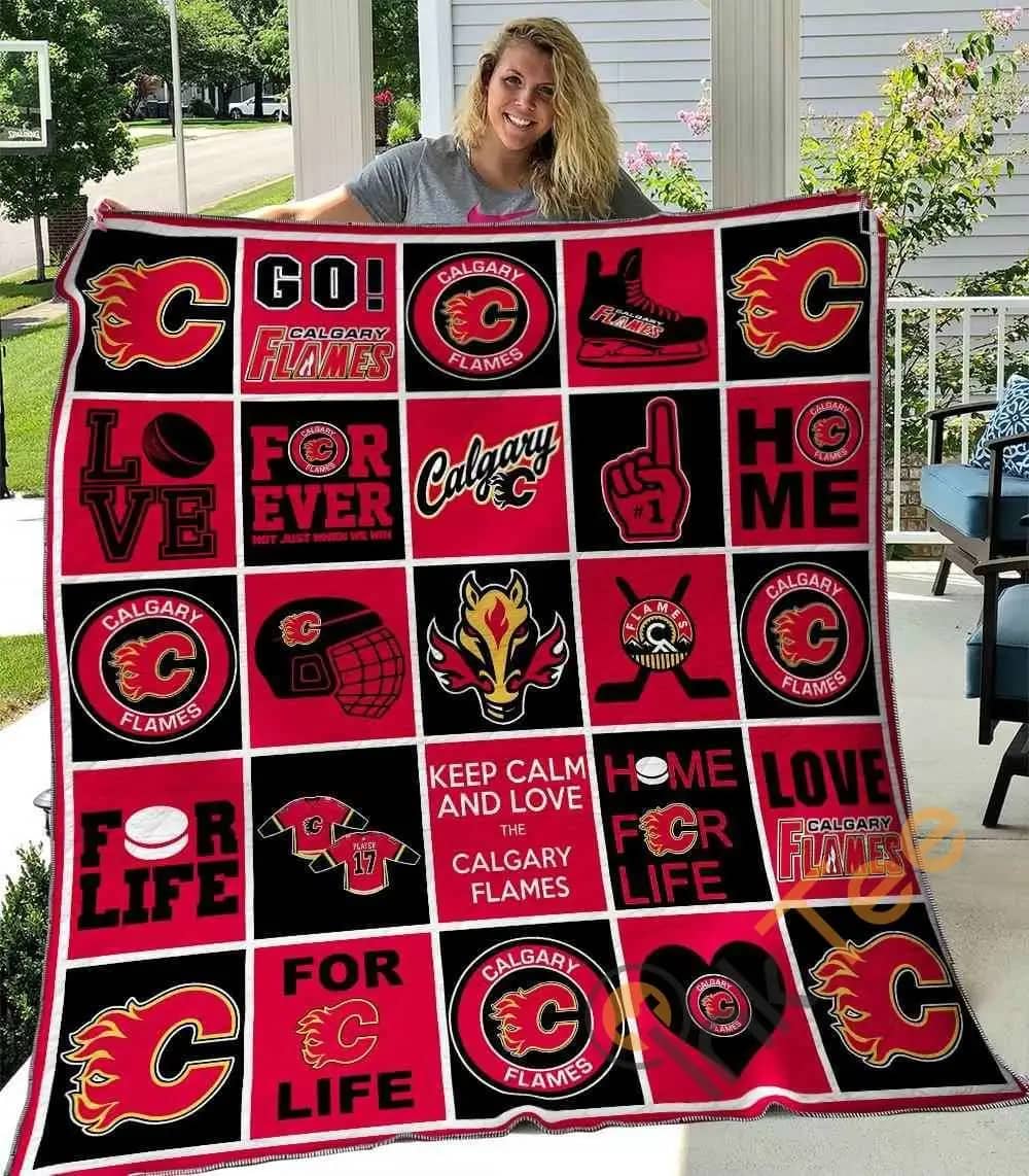 Calgary Flames V1  Blanket TH0107 Quilt