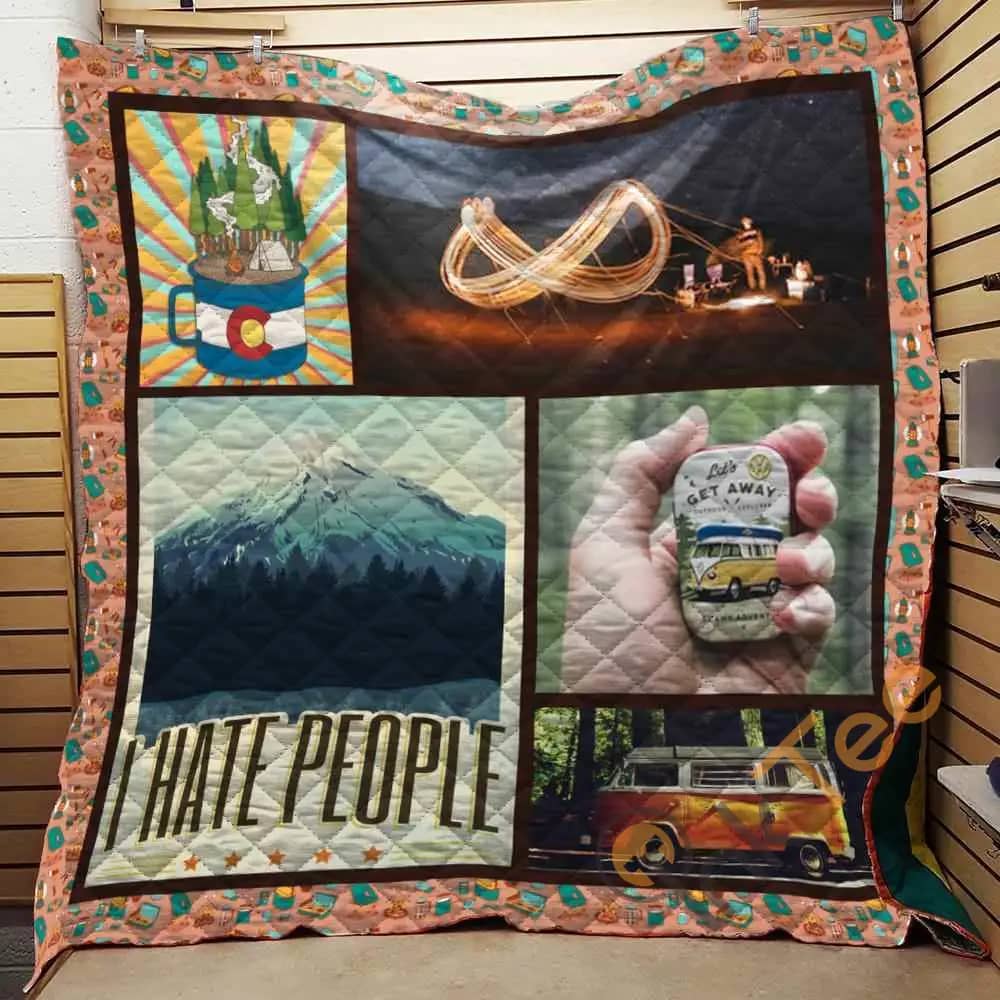 Camp I Hate People  Blanket Th1707 Quilt