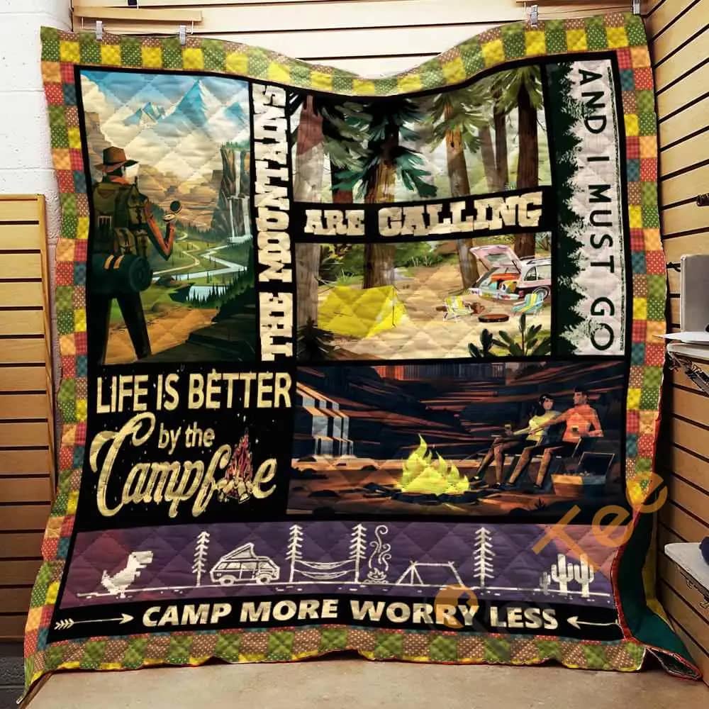 Camp More Worry Less  Blanket TH1707 Quilt