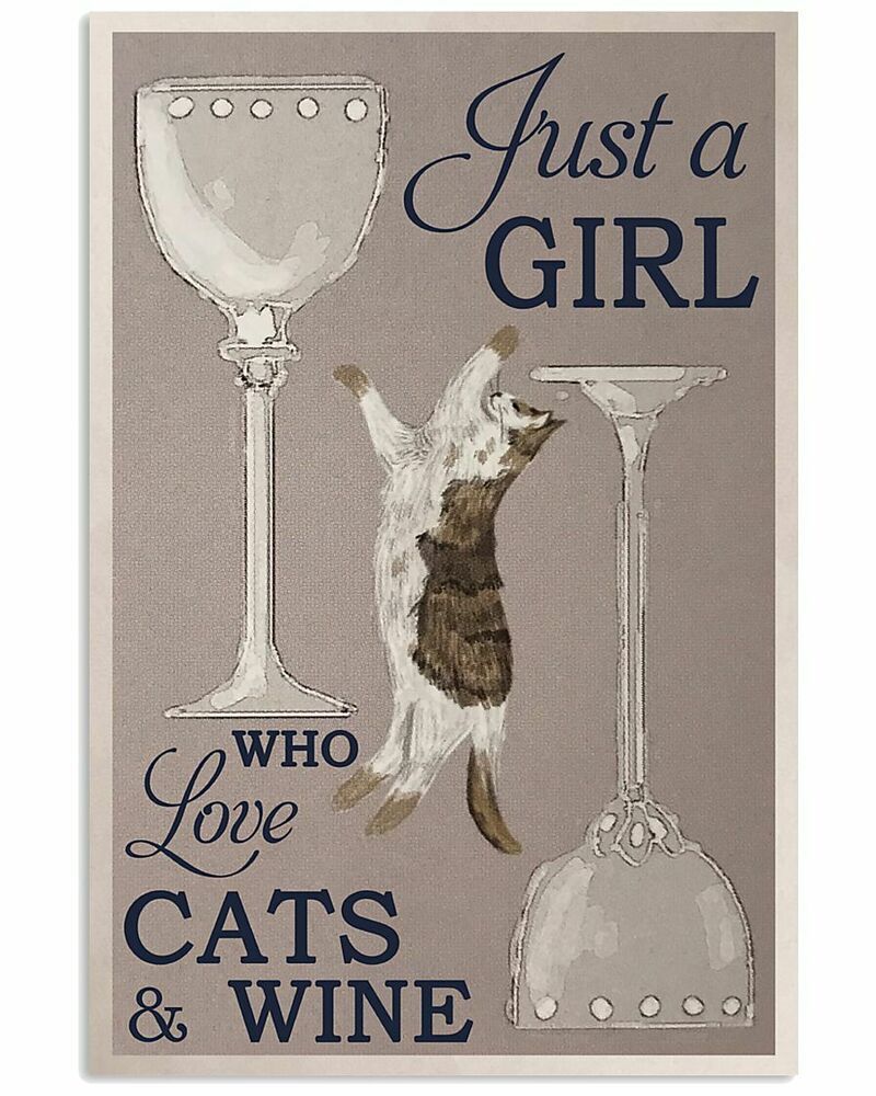 Inktee Store - Cats And Wine Vertical Wall Decor (No Frame) Poster Image