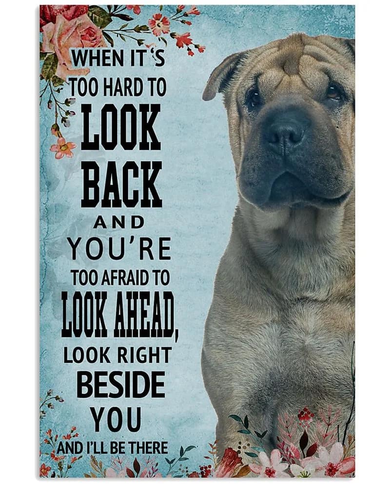Classic Blue Shar Pei Look Right Beside You Unframed / Wrapped Canvas Wall Decor Poster