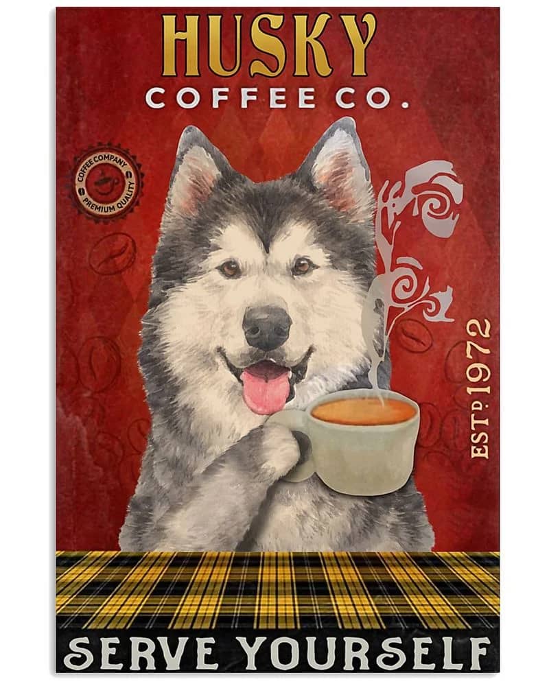 Coffee Company Husky Unframed / Wrapped Canvas Wall Decor Poster