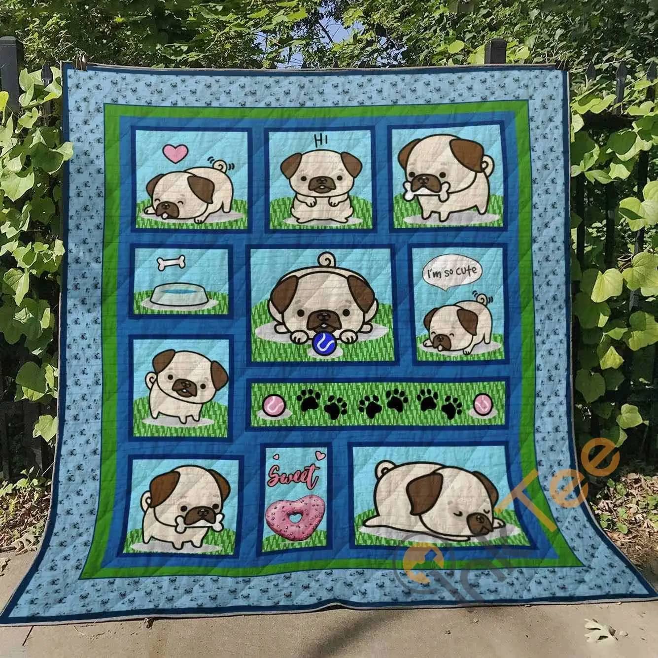 Cutiest Pug  Blanket TH0107 Quilt