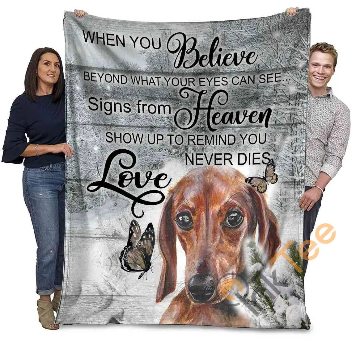 Dachshund Dog When You Belive Beyond What Your Eyes Can See Ultra Soft Cozy Plush Fleece Blanket