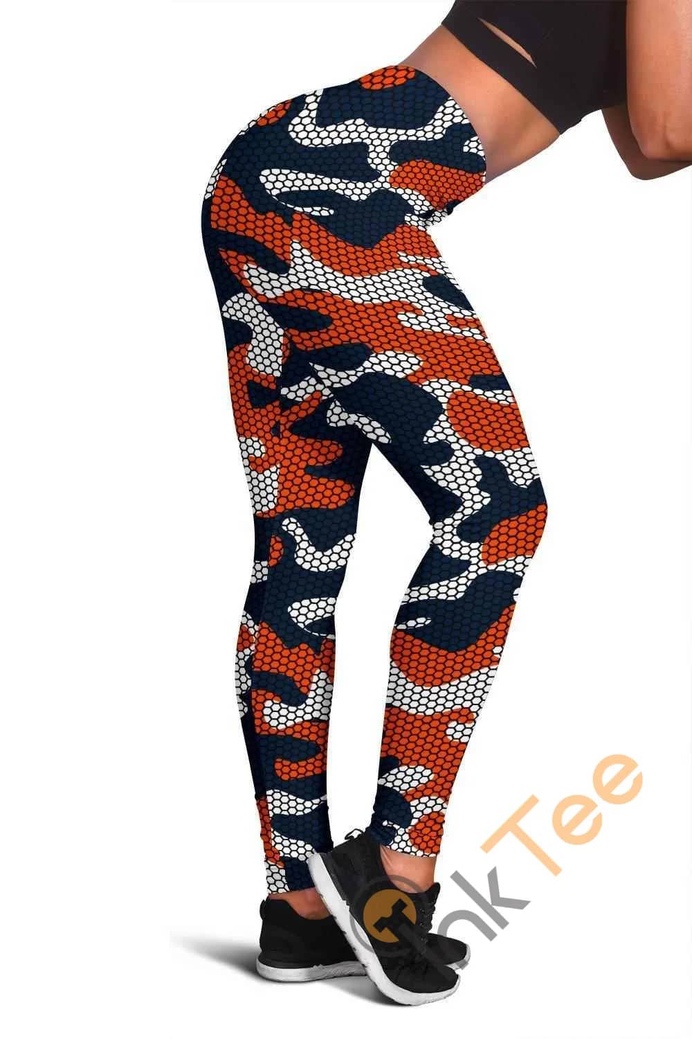 Denver Broncos Inspired Hex Camo 3D All Over Print For Yoga Fitness Fashion Women's Leggings