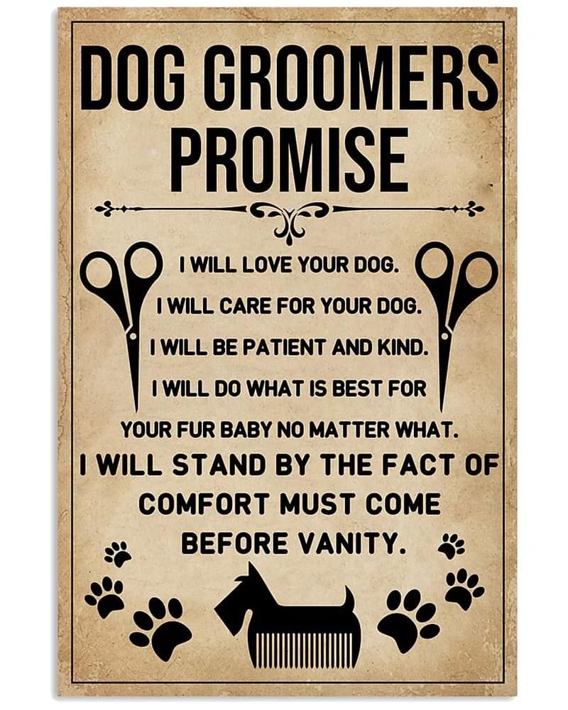 Dog Groomers Promise Unframed / Wrapped Canvas Wall Decor Poster