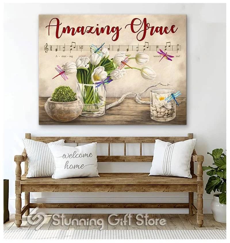 Dragonfly Amazing Grace Unframed / Wrapped Canvas Wall Decor Poster