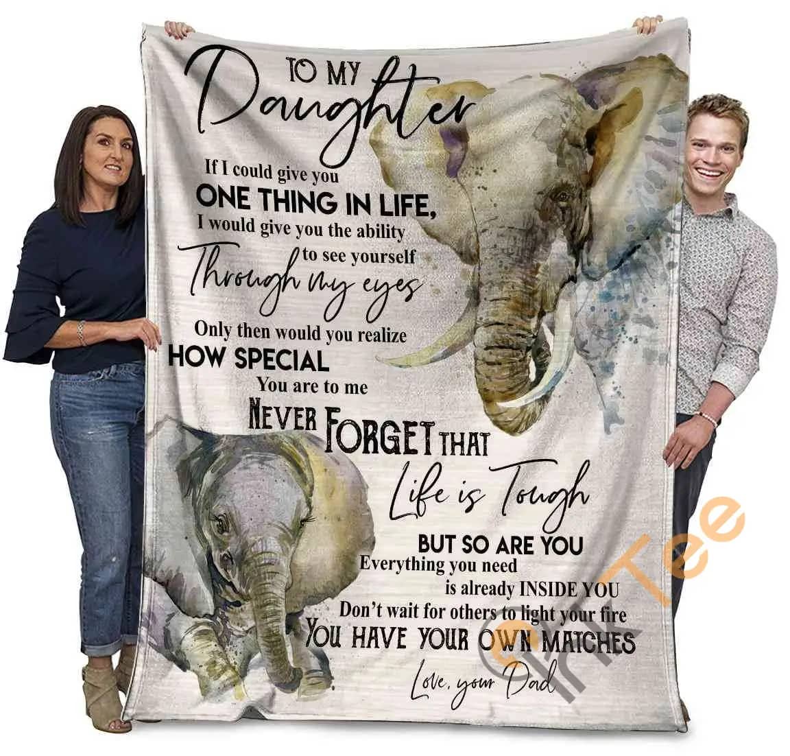 Elephant To My Daughter If I Could Give You One Thing In My Life Ultra Soft Cozy Plush Fleece Blanket