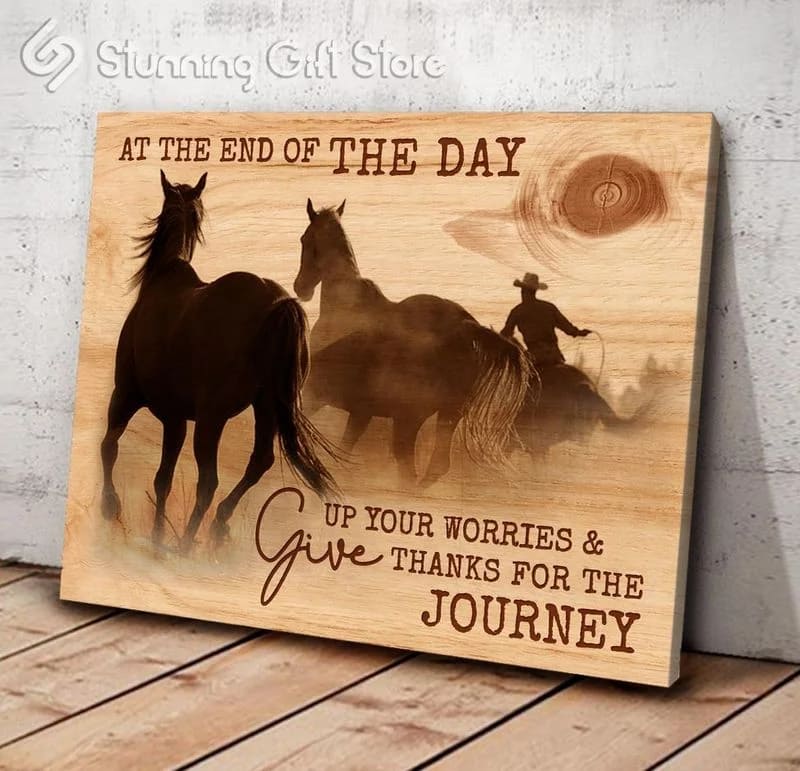 Farm Horse At The End Of The Day Unframed / Wrapped Canvas Wall Decor Poster