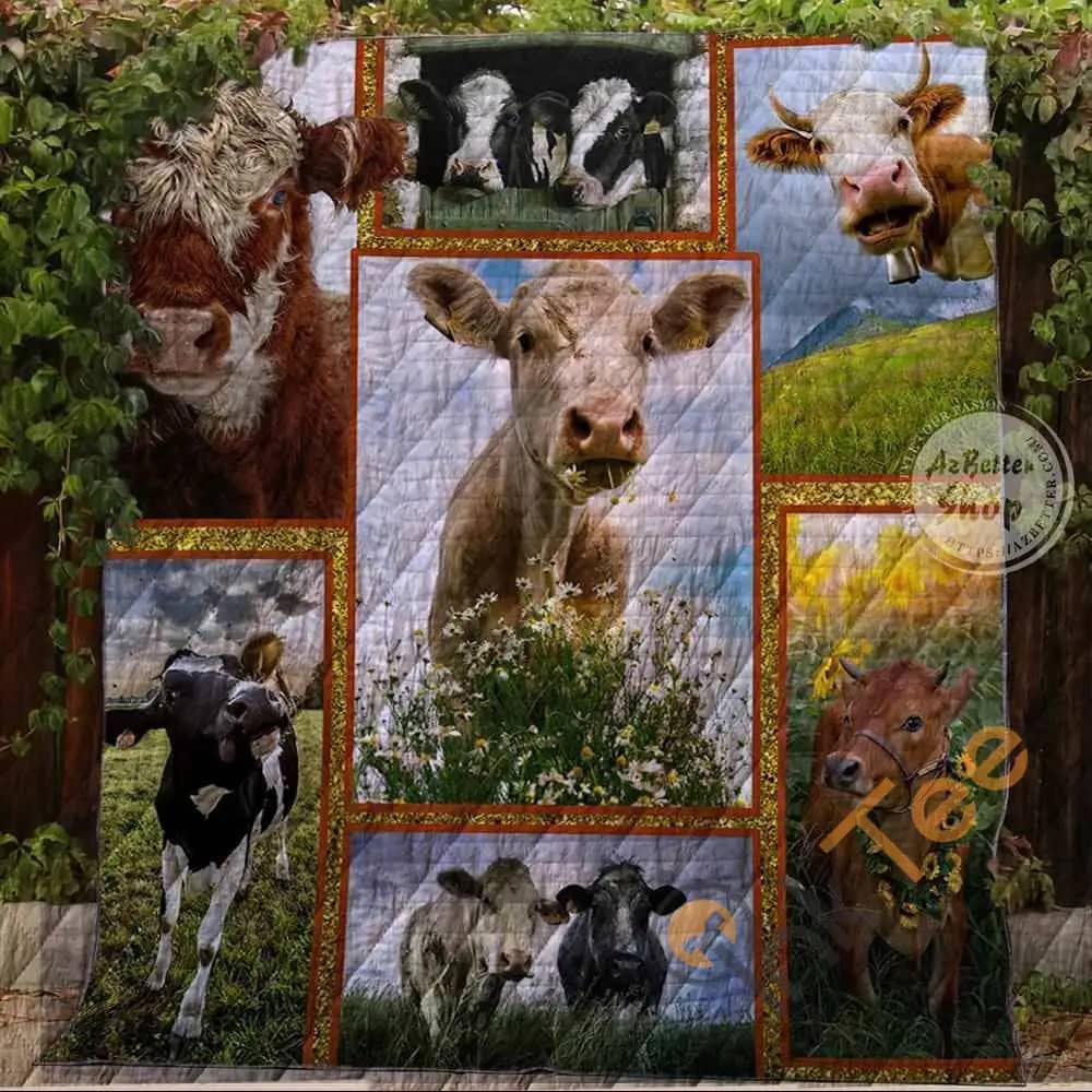Farm Lovely Cows In The Field  Blanket Th1707 Quilt