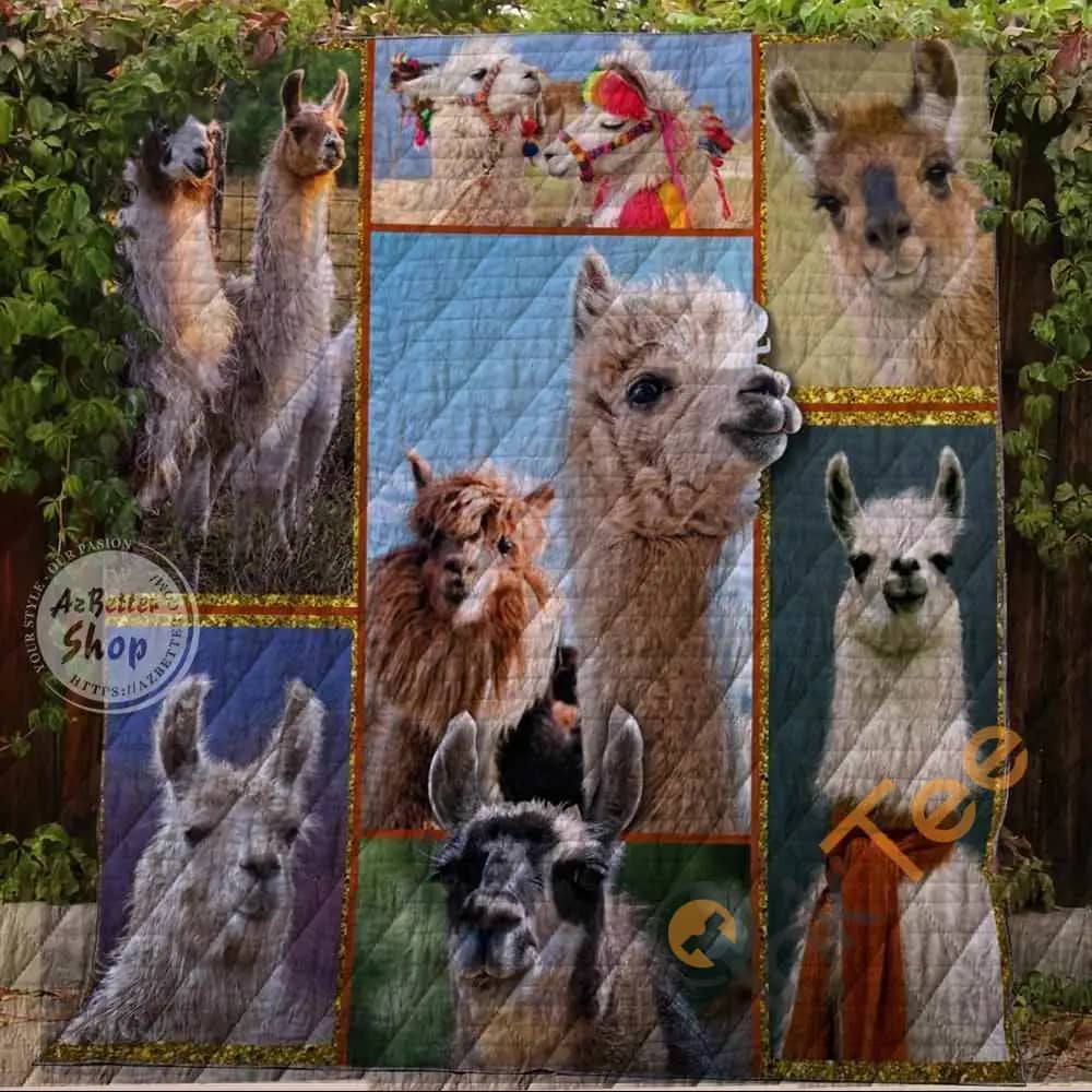 Farm Lovely Llamas In The Field 1  Blanket TH1707 Quilt