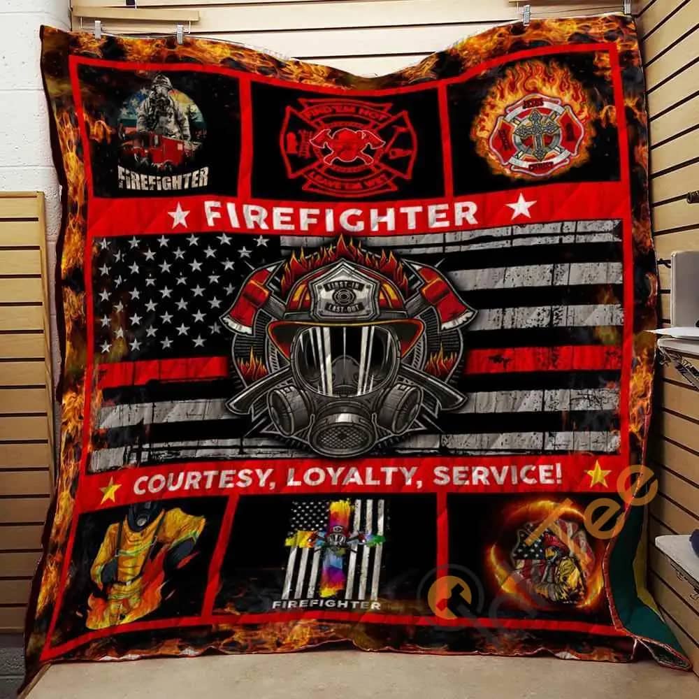 Firefighter Courtesy Loyalty Service  Blanket TH1707 Quilt